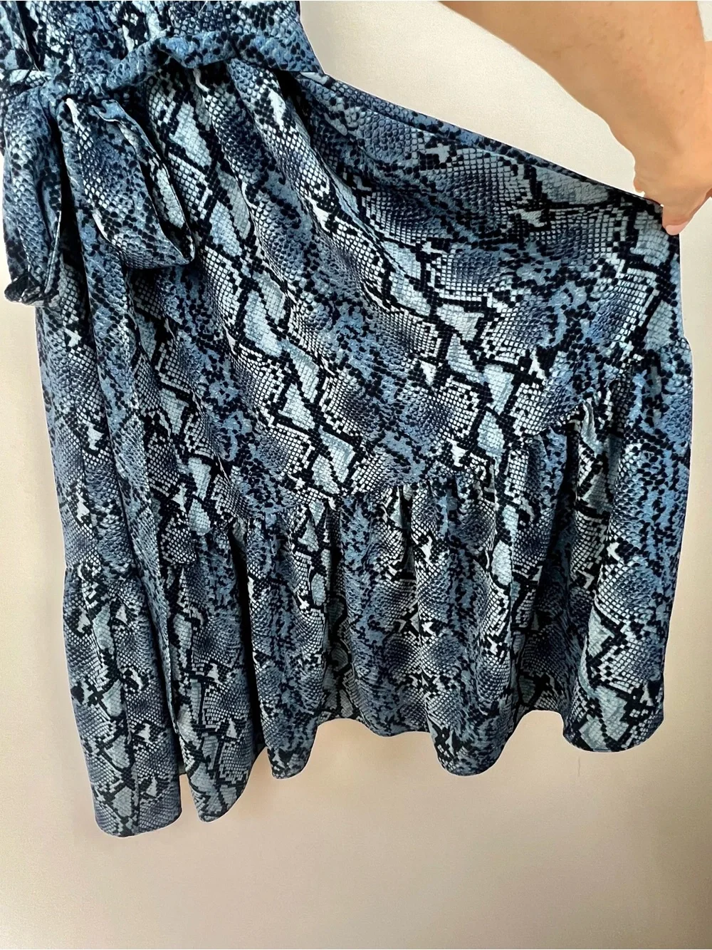 Michael Michael Kors Snakeskin Print Off Shoulder Ruffle Dress S NWT